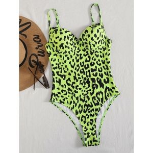 neon leopard print swimsuit